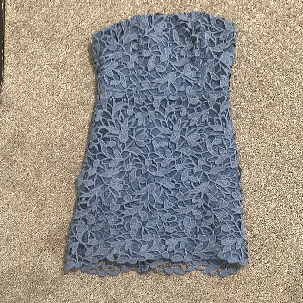 NBD Blue Strapless Bodycon Dress for Cocktail